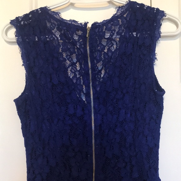 Babaton blue lace dress with pockets - Picture 8 of 8